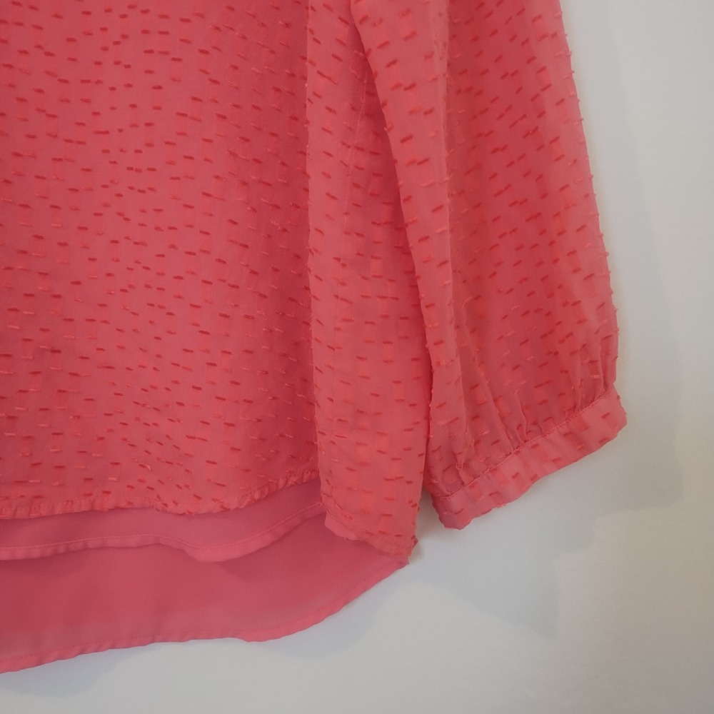 J.Crew Silk Blend Blouse Womens 12 Pink V-Neck Long Sleeve Classic Luxe - Picture 2 of 9